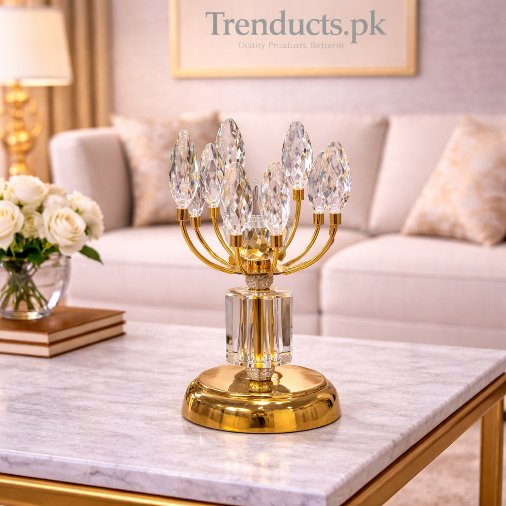 Artisanal Metal Floral Table Motif with Integrated Bud Vase