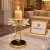 Crystal Petal & Infinity Loop Metal Candle Stand