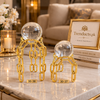 Modern Geometric Crystal Ball Metal Stands