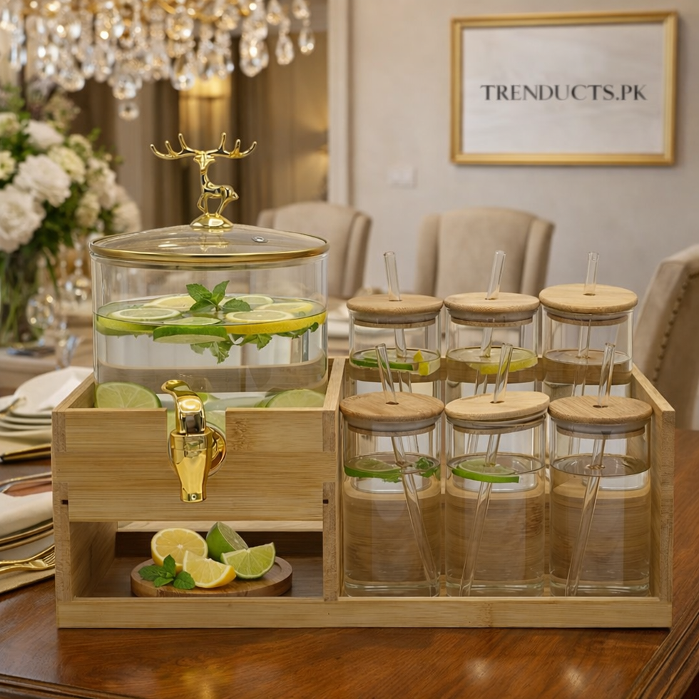 ECHOU Luxury Imported Glass Beverage Dispenser Set