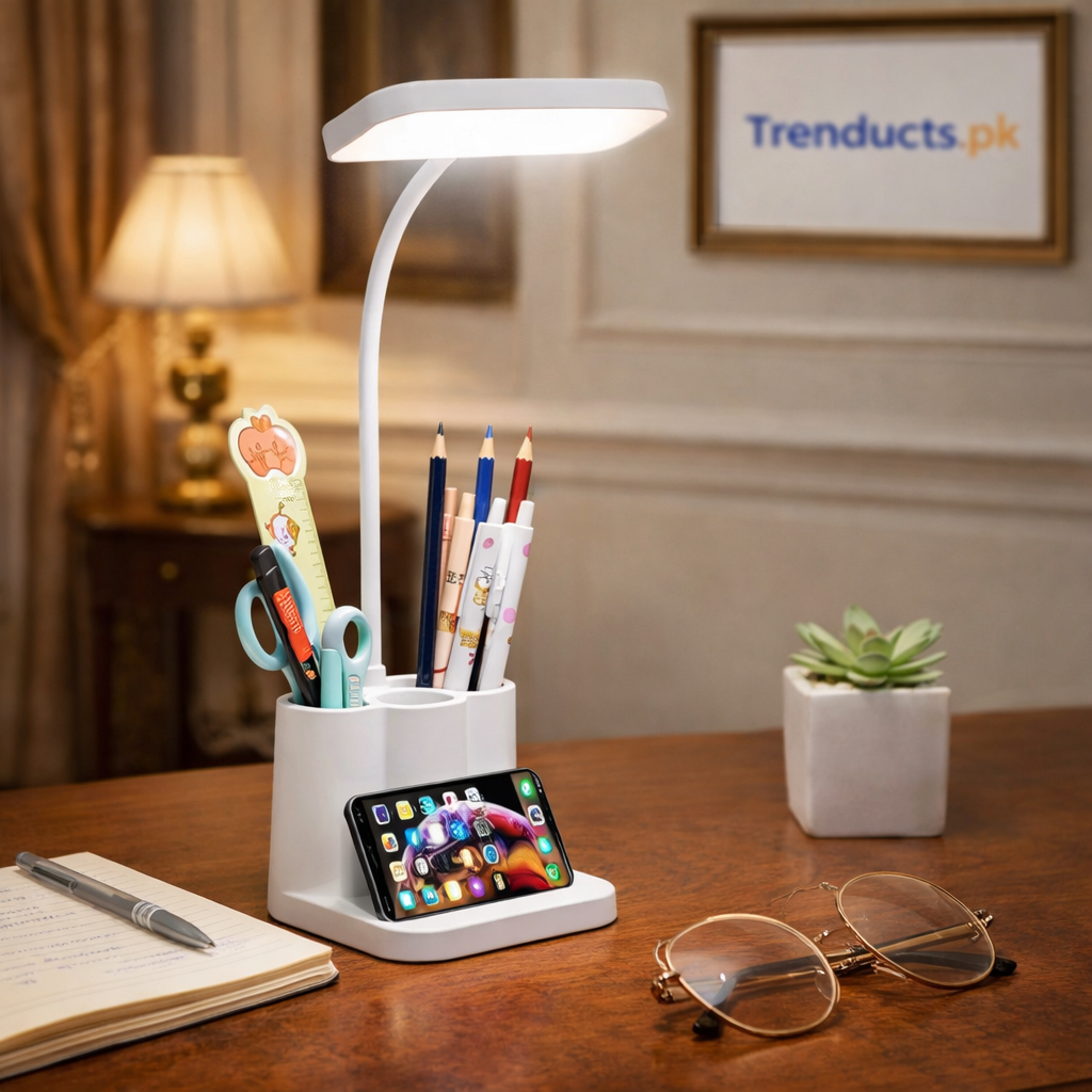 LED Desktop Study Table Lamp – Eye-Protection Reading Light with Flexible Arm