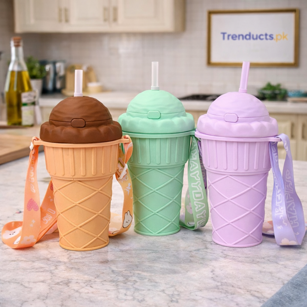 500ml Aesthetic Straw Tumbler – Reusable Clear Cold Cup with Lid