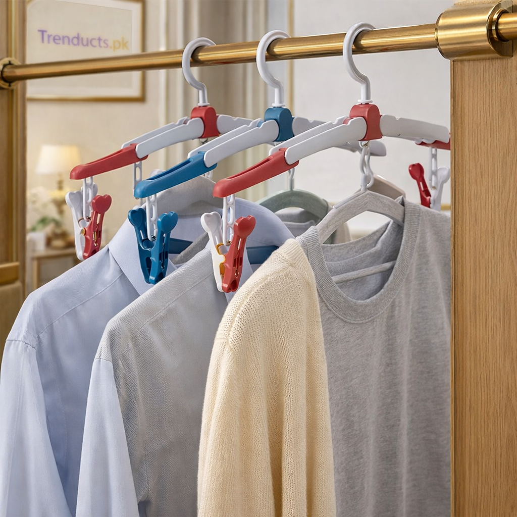 3-Piece Multifunctional Clothes Hanger Set – Space-Saving Magic Closet Organizer