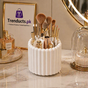 Rotating Makeup Brush Holder – Raised Dot Dust-Proof Storage Tube with Lid