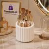 Rotating Makeup Brush Holder – Raised Dot Dust-Proof Storage Tube with Lid