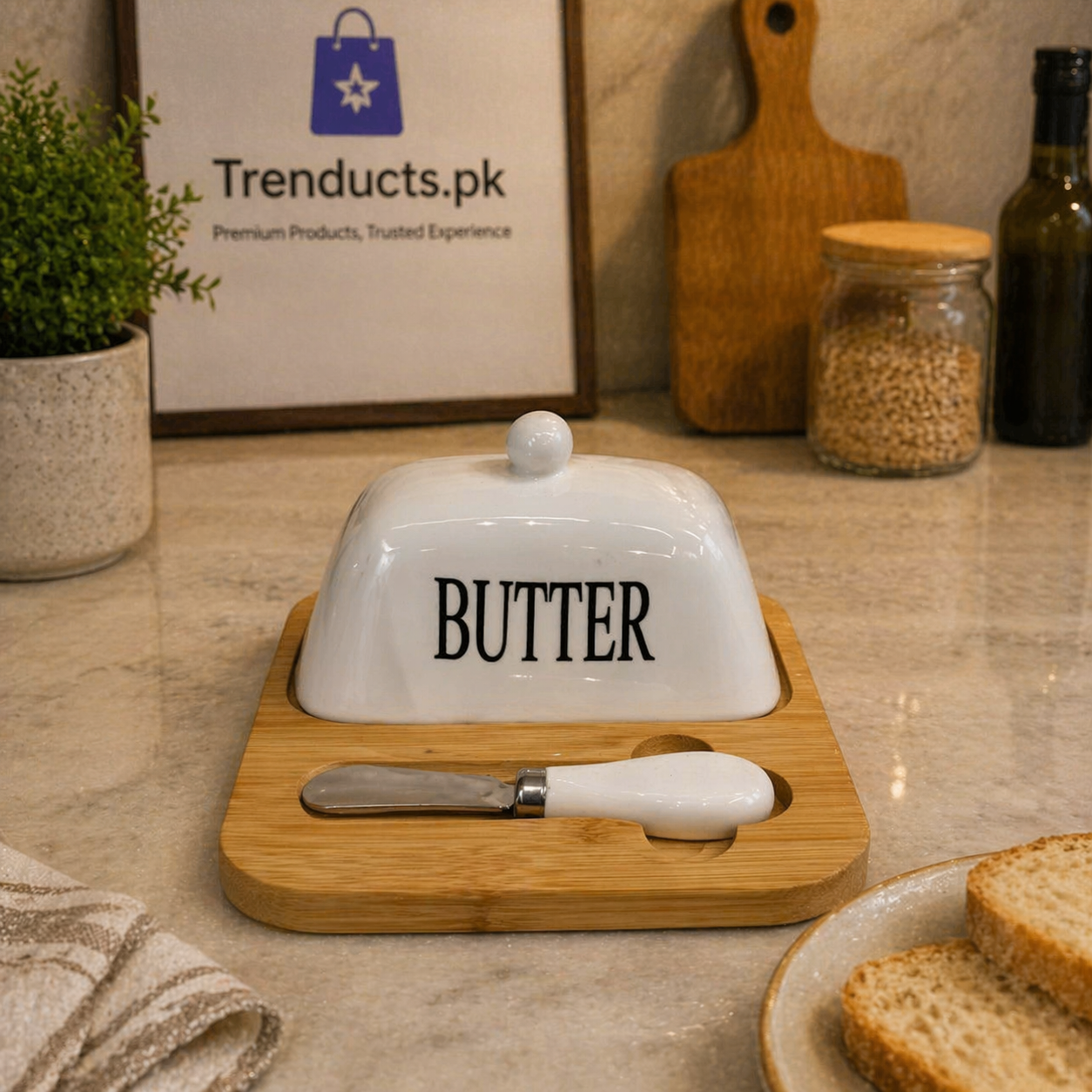Airtight Butter Dish with Lid – Fresh-Seal Butter Keeper with Built-in Butter Knife