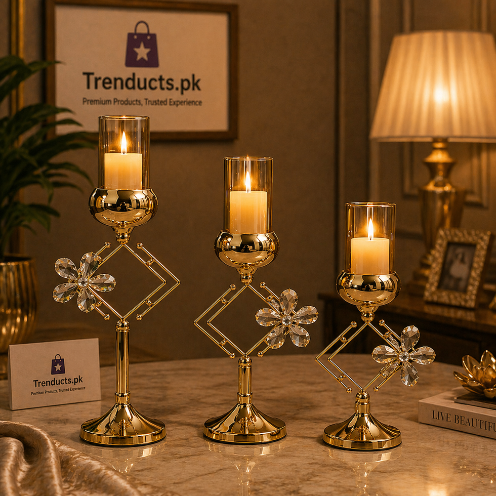 3-Piece Metal Candle Stand Set – Minimalist Iron Pillar Holders for Wedding & Home Decor