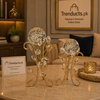 Metal Crystal Ball Decor – Elegant Gold Display Stand with Crystal Accents for Home & Office
