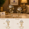 Metal Crystal Ball Decor – Elegant Gold Display Stand with Crystal Accents for Home & Office