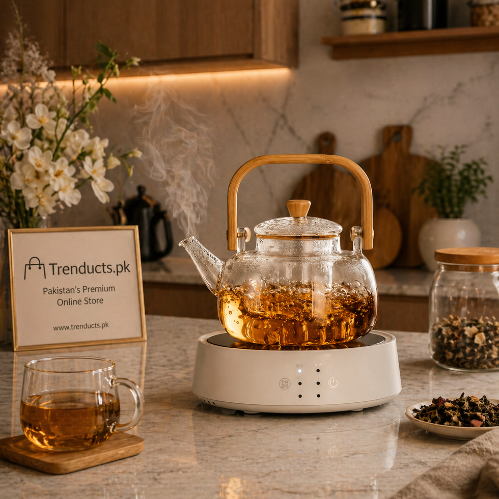 Borosilicate Glass Kettle – Elegant Heat-Resistant Stovetop Teapot with Natural Bamboo Handle & Infuser