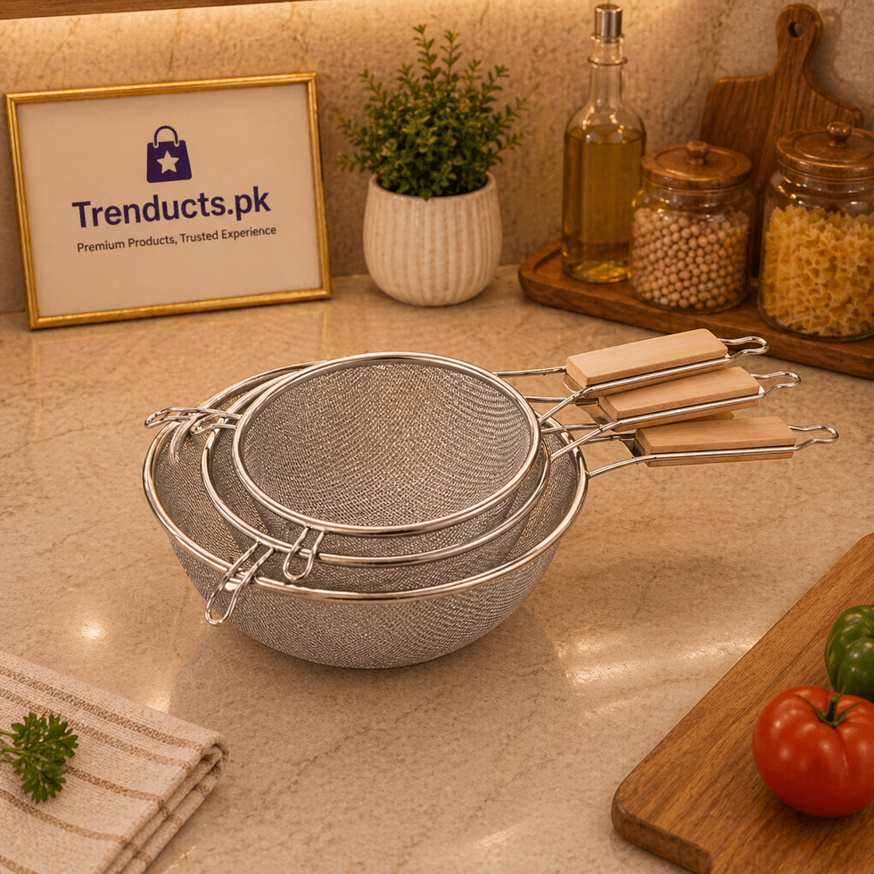 Deep Frying Spider Strainer – Stainless Steel Wire Skimmer with Heat-Resistant Wood Handle