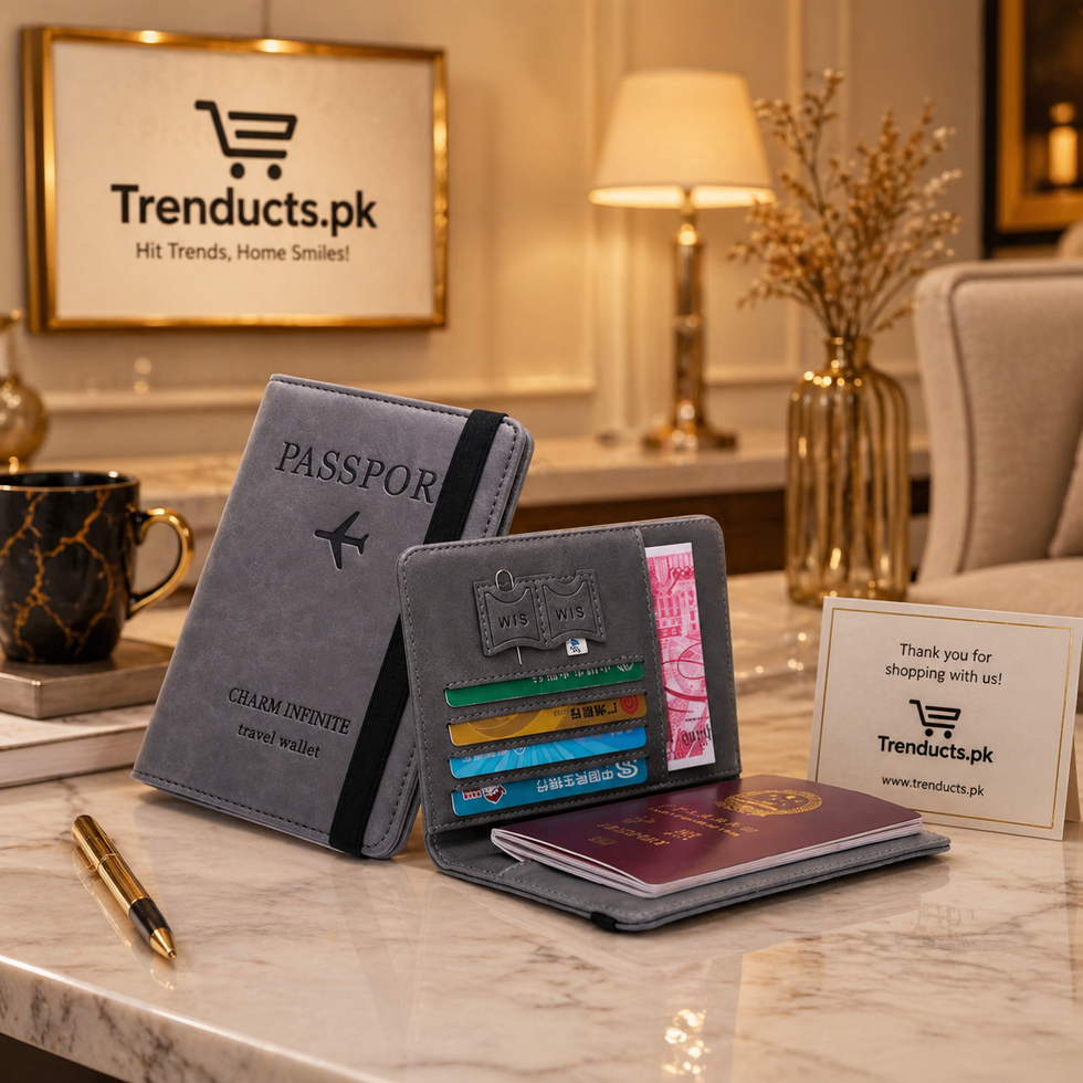 Men’s Premium PU Leather Travel Passport Wallet – Multi-Functional Card Holder & Passport Purse for Business Travel & Document Organization