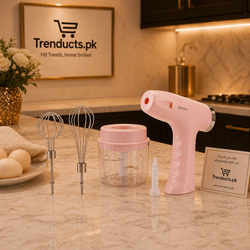 4-in-1 Portable Electric Egg Beater & Garlic Chopper – Cordless Rechargeable Handheld Food Processor and Whisk Set