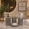 Premium 4-Piece Resin Bathroom Accessory Set