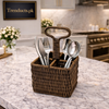 Artisan Square – Compact Faux Rattan Spoon Holder