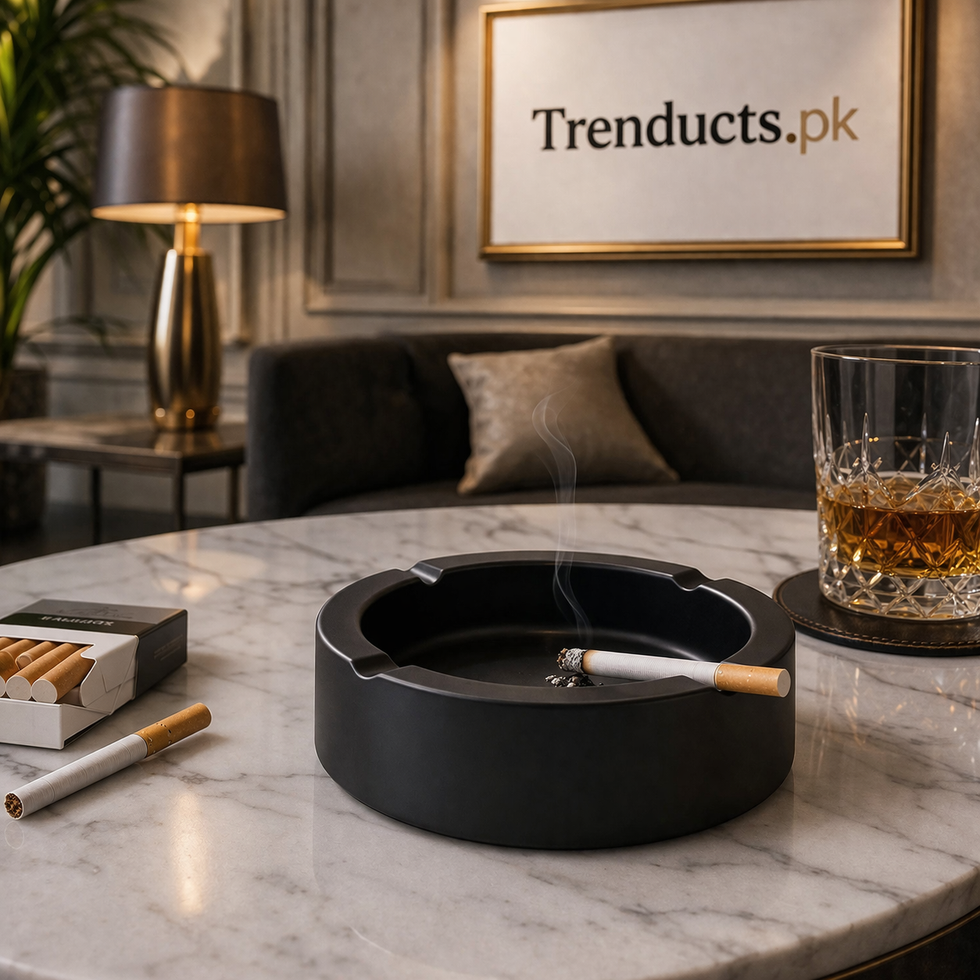 Premium Coated Steel Desktop Ashtray – Windproof & Shockproof