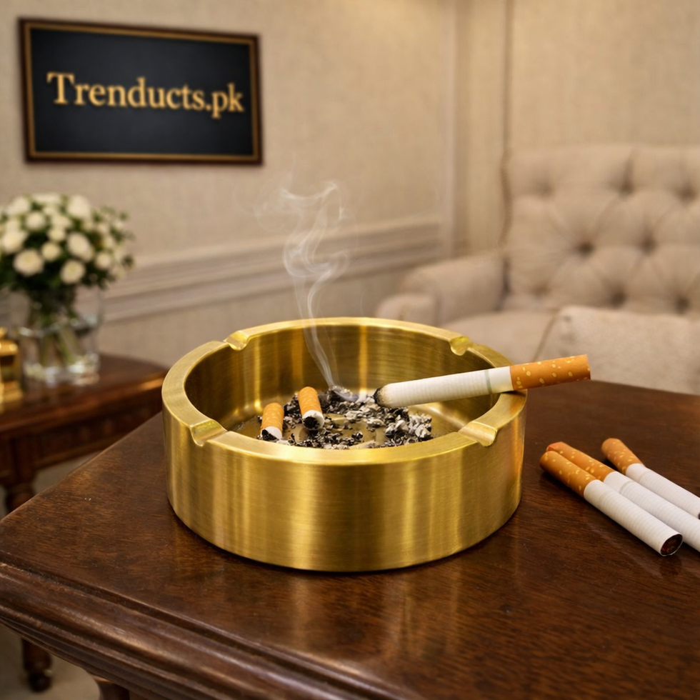 Premium Coated Steel Desktop Ashtray – Windproof & Shockproof