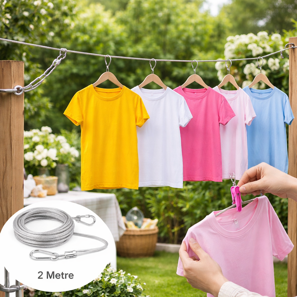Premium 2-Metre Heavy Duty Stainless Steel Clothesline Rope