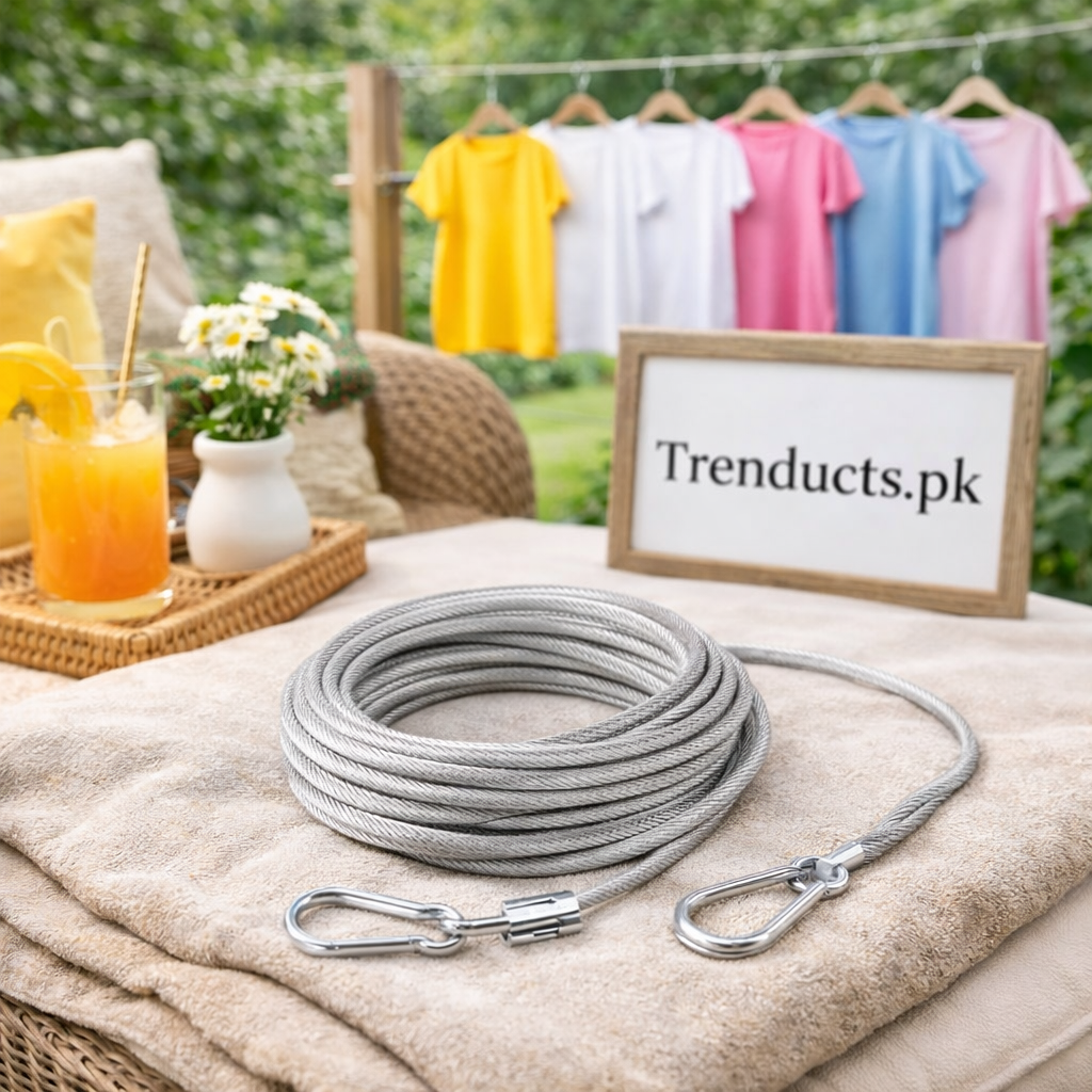 Premium 2-Metre Heavy Duty Stainless Steel Clothesline Rope