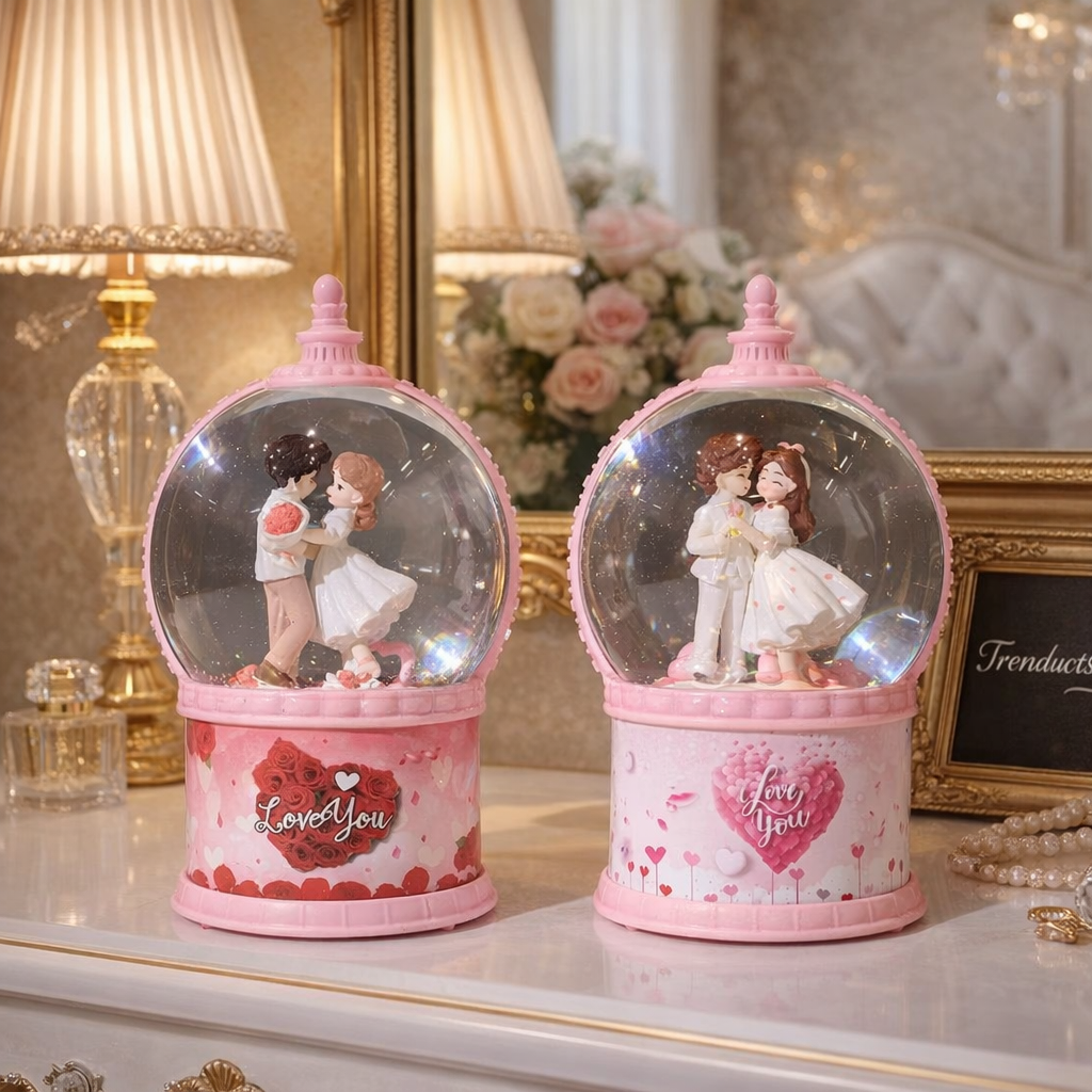 Premium Romantic LED Couple Snow Globe Collection (Random Designs)