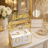 Artisanal Golden Perpetual Wooden Block Desk Calendar (Random Design)