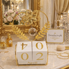 Artisanal Golden Perpetual Wooden Block Desk Calendar (Random Design)
