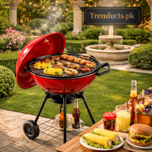 17-Inch Portable Football Charcoal BBQ Grill