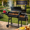 Double Barrel Monster BBQ Grill & Offset Smoker