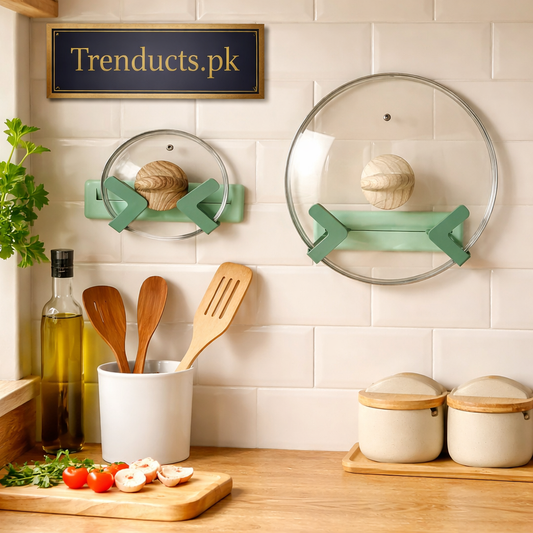 Folding Wall-Mounted Pot Lid Holder - Adjustable X-Design