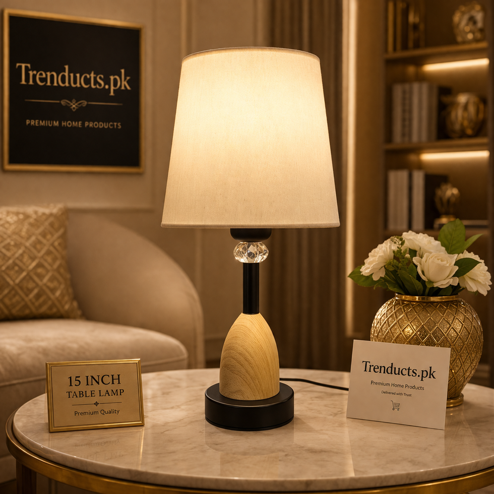 Modern Scandi-Chic Electric Side Table Lamp (15")