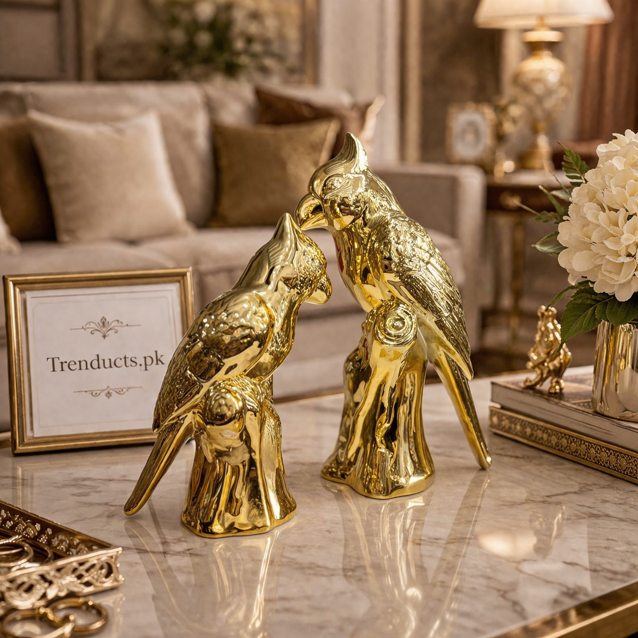 Majestic Parrot Ceramic Decor Set – 2 Piece Premium Collection