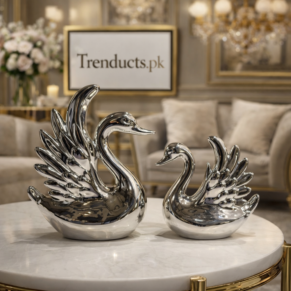 Elegant Swan Ceramic Decor – 2 Piece Luxury Set