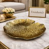 Gold-Plated Fiber Lotus Leaf Decor Tray (13" x 13")