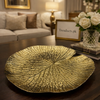 Gold-Plated Fiber Lotus Leaf Decor Tray (13" x 13")