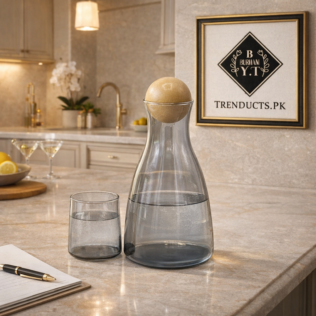 ECHOU Premium Imported Glass Water Set – Minimalist Elegance (Random Color)