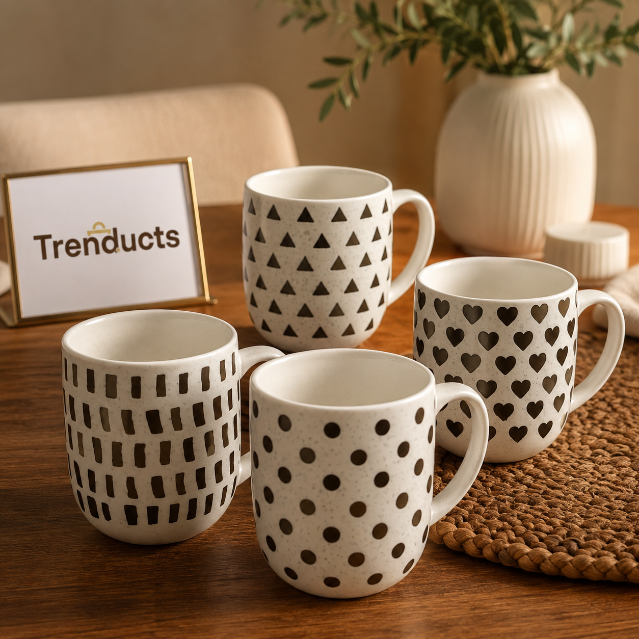 Saida Ceramic 4 Mugs Set
