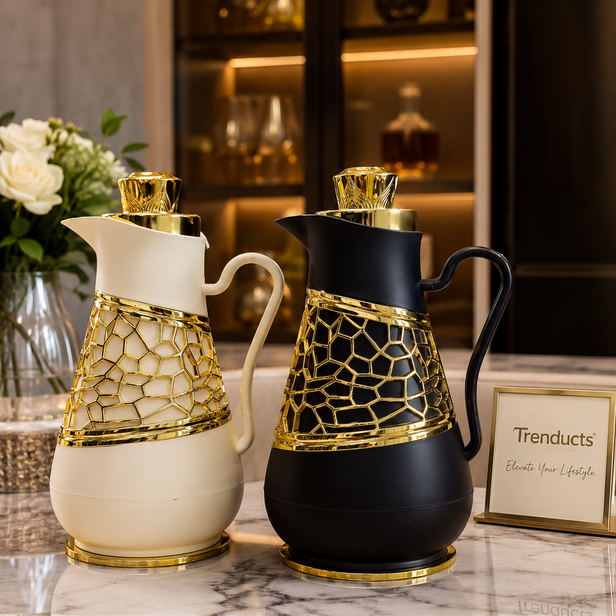 Little Ding Vacuum Flask 1L – Gold Mosaic