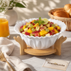 Premium Ceramic Bowl with Wooden Stand