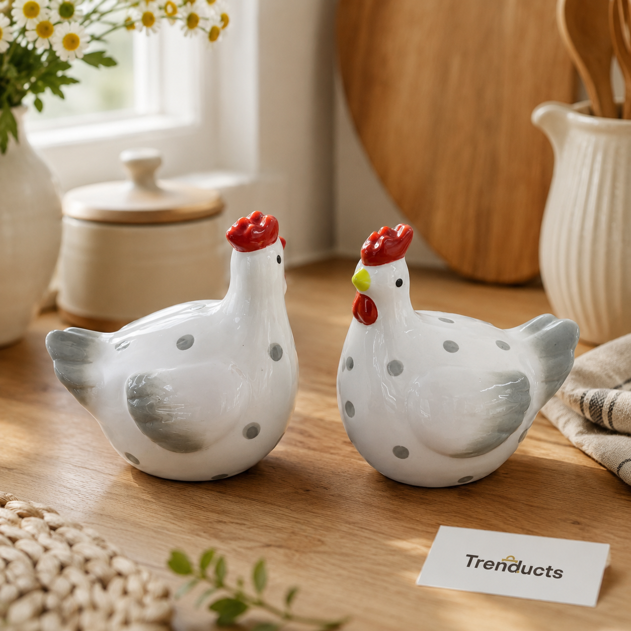 Ceramic Chicken Salt & Pepper Shaker Set