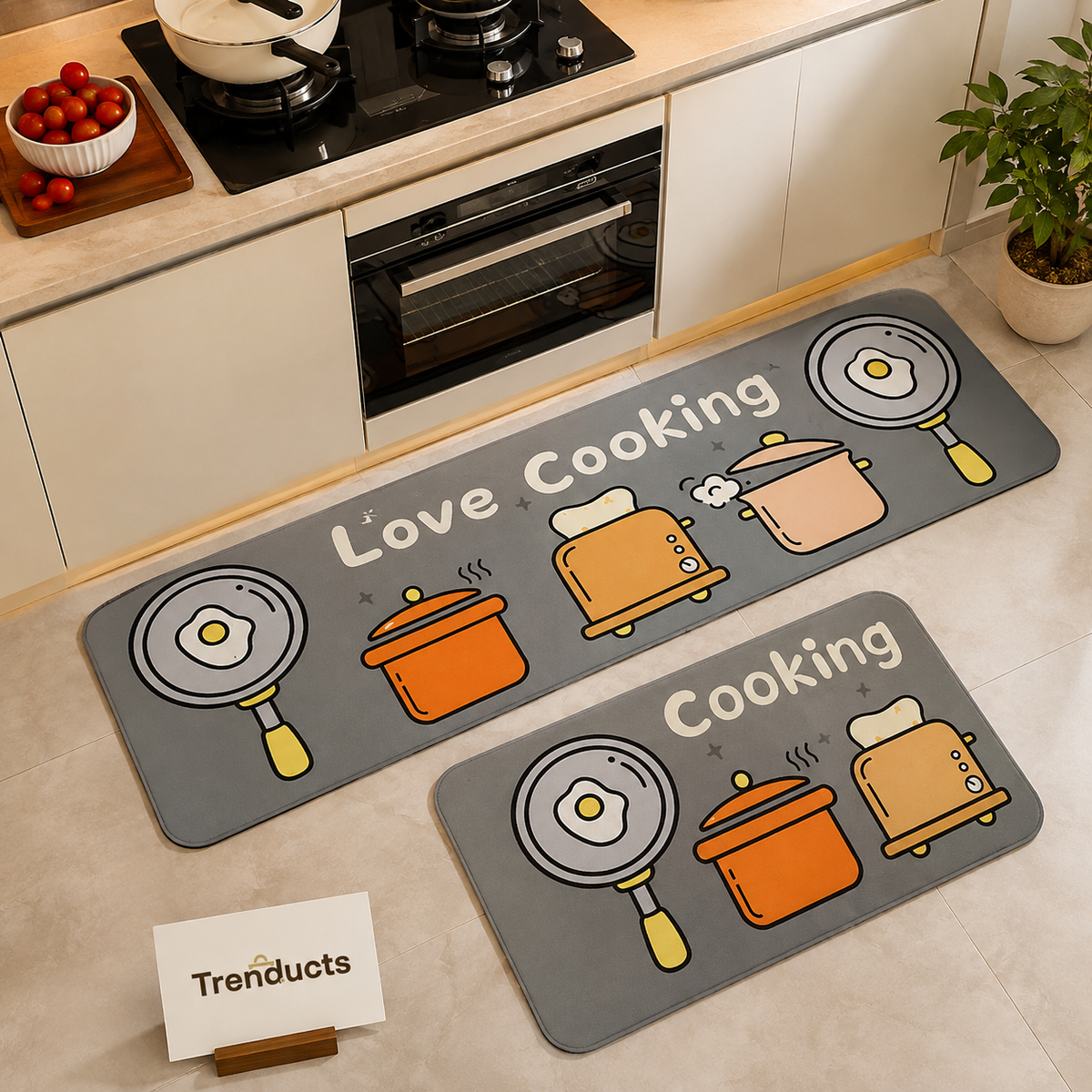 Cute Bread Kitchen Mat Set – 2 Pcs