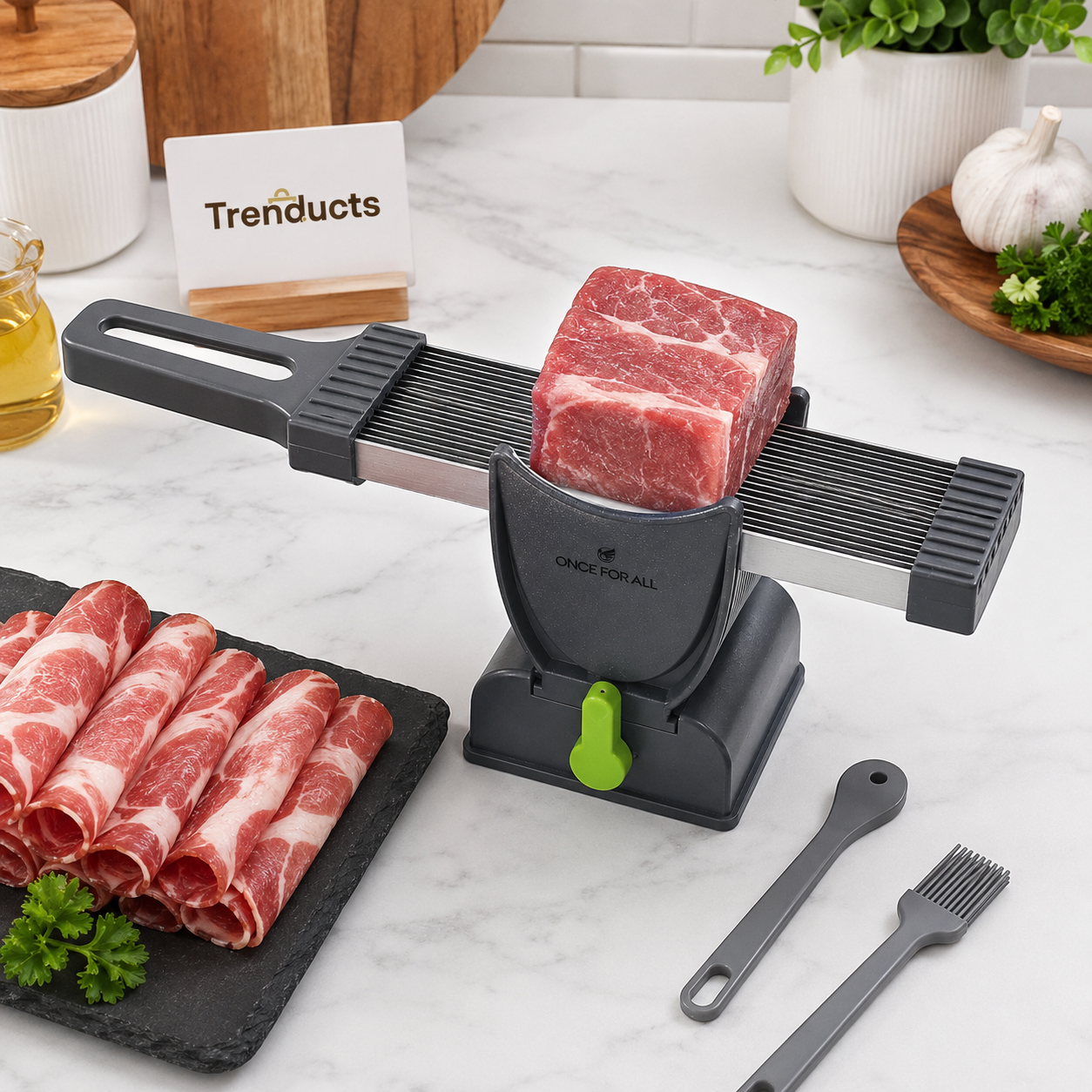 Stainless Steel Meat Slicer & Cleaver Knife Set
