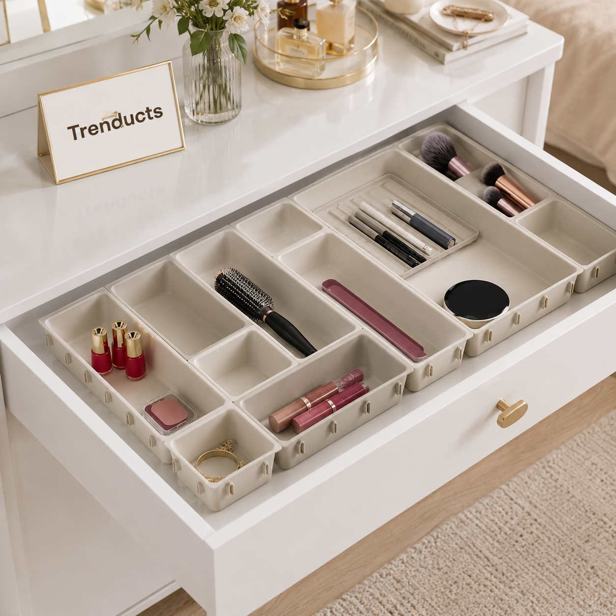 12-Piece Modular Makeup Drawer Organiser Set