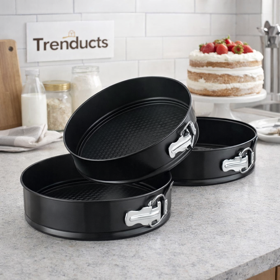 3 Piece Non-Stick Springform Cake Pan Set (18/20/22 cm)