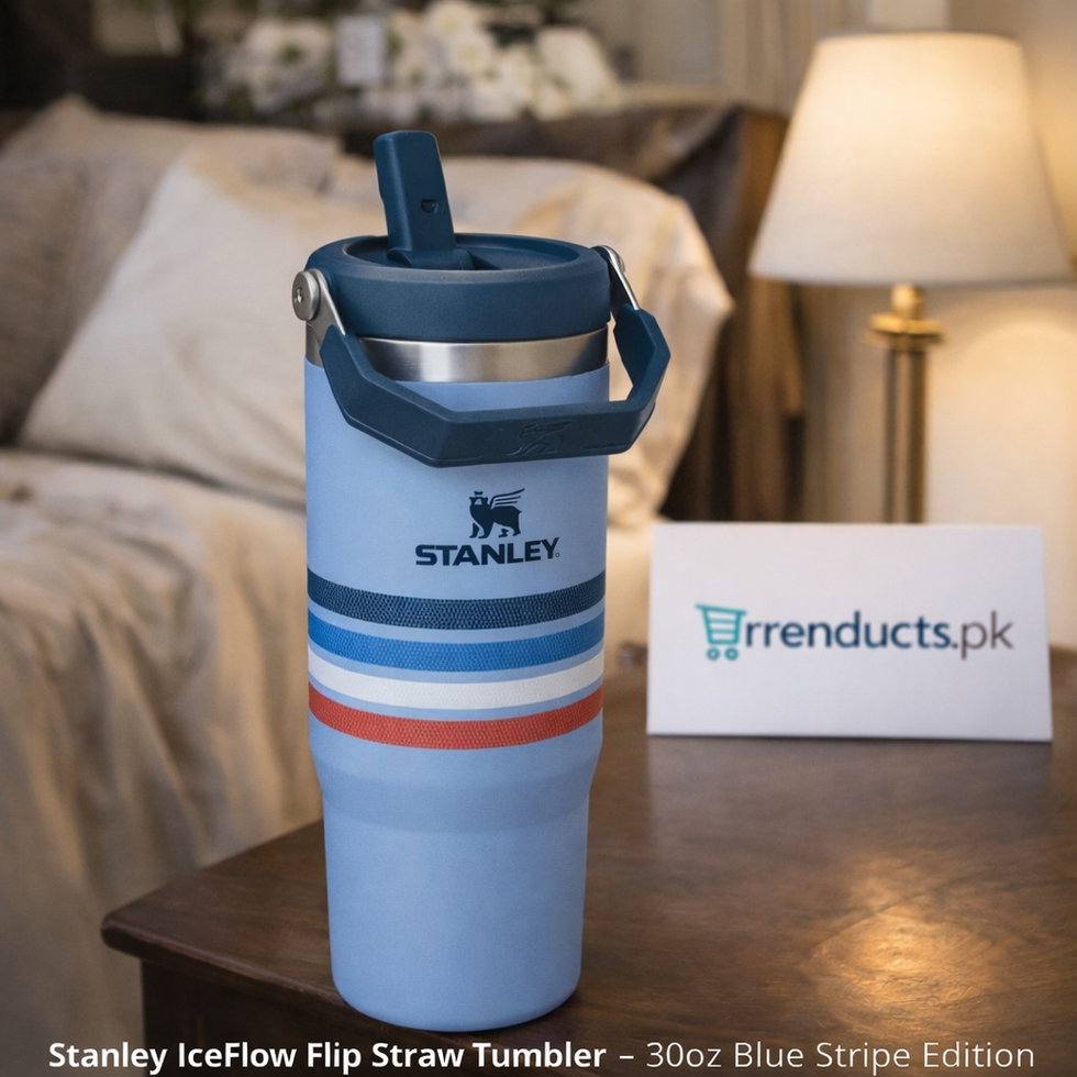 Stanley IceFlow 30oz Cornflower Stripe – Leak-Proof Tumbler
