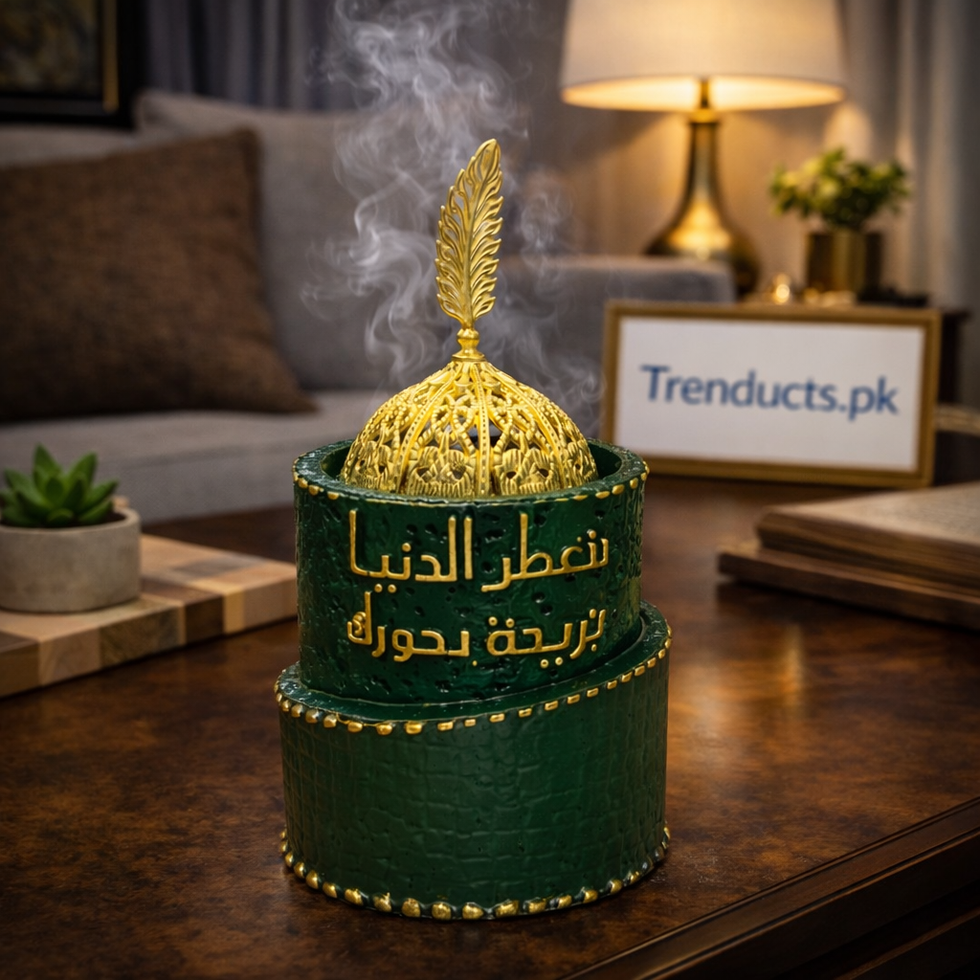 Premium Porcelain Luban Dan – Luxury Metallic Incense Burner for Oud & Bakhoor ZZ