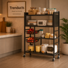 Foldable Multi-Layer Snack Rack & Floor Trolley | Stainless Steel Storage Organizer