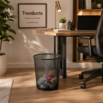 Metal Mesh Trash Can – Rustproof Wire Waste Bin