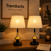 Elegant Hourglass Brass & Matte Black Table Lamp (each)