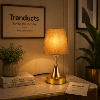 Metallic Gold Bedside Accent Lamp