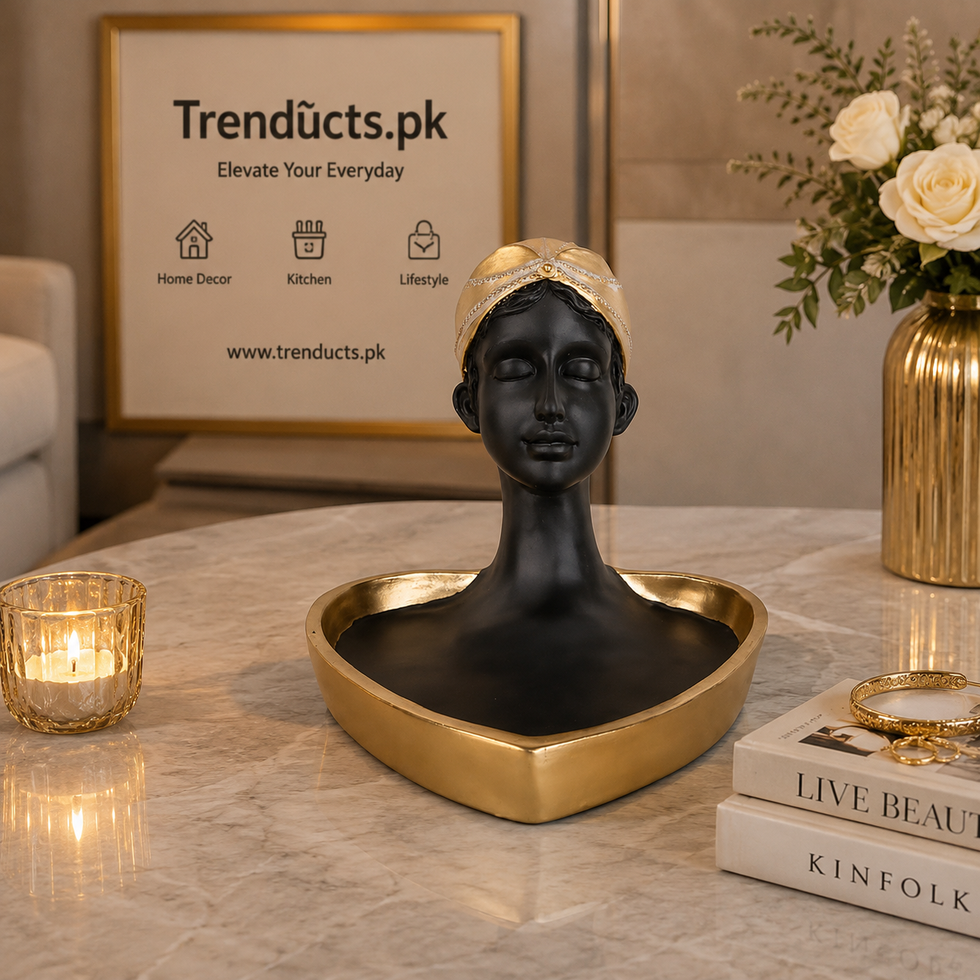 African Lady Bust Key & Trinket Bowl Platter